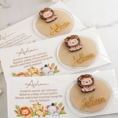 Aslan Temalı Erkek Bebek Magneti