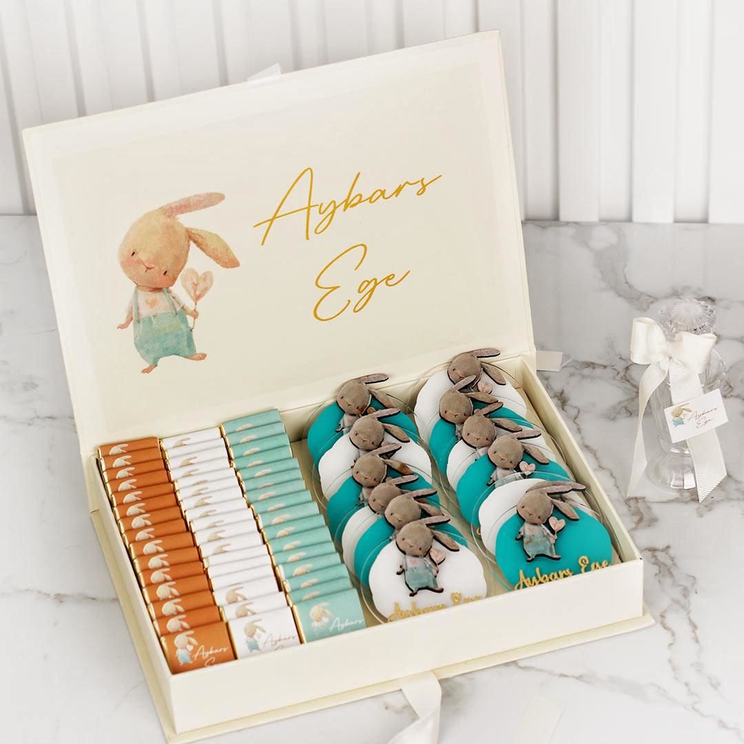 Tavşan Temalı Çikolata ve Hediyelik Magnet Seti