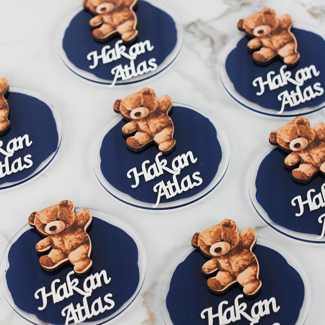 Ayıcık Temalı Erkek Bebek Magneti