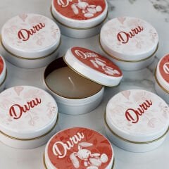 Tavşan Temalı Kız Bebek Metal Mum