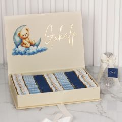 Ayıcık Temalı Dikdörtgen Kutuda Erkek Bebek Çikolatası