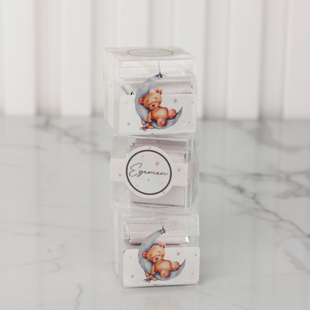 Ayıcık Temalı Erkek Bebek Çikolata Küpleri