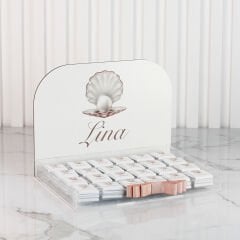 İnci Temalı Pleksi Kutuda Kız Bebek Çikolatası