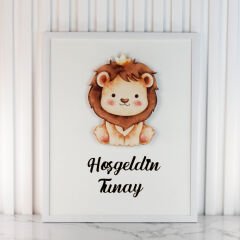 Aslan Temalı Ledli Çerçeveli Kapı Süsü