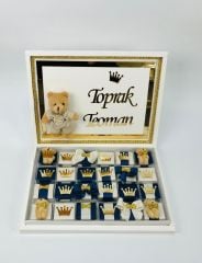 Ayıcık Temalı Karton Kutuda Erkek Bebek Çikolatası