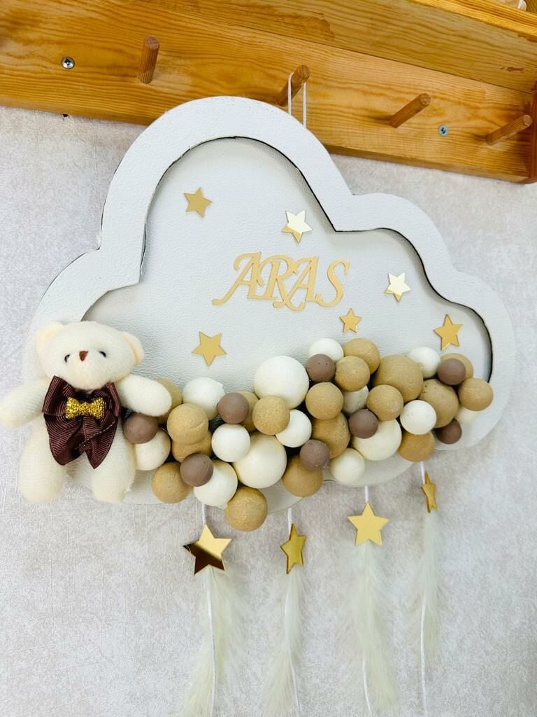 Ayıcık Temalı Erkek Bebek Kapı Süsü