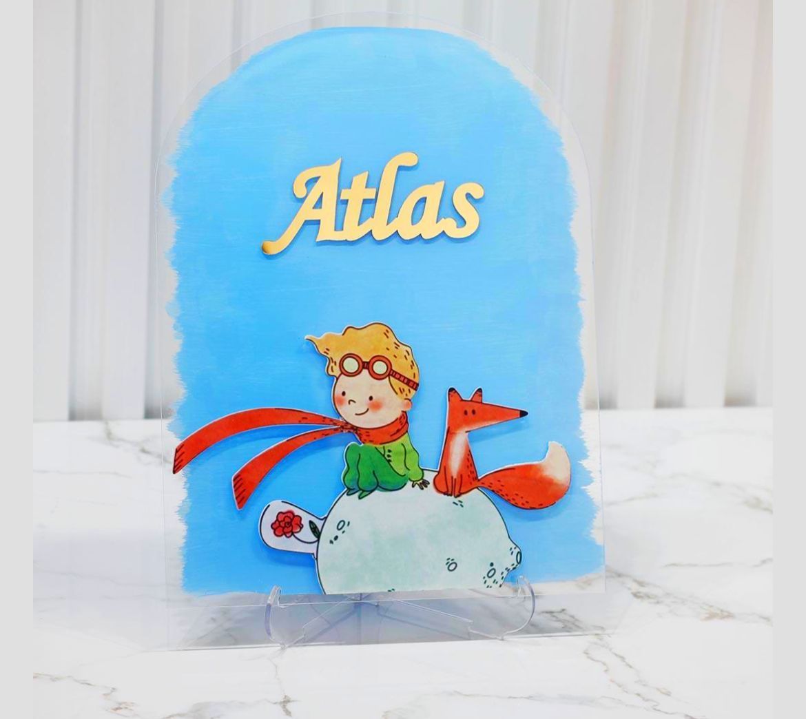 Küçük Prens Temalı Erkek Bebek Kapı Süsü