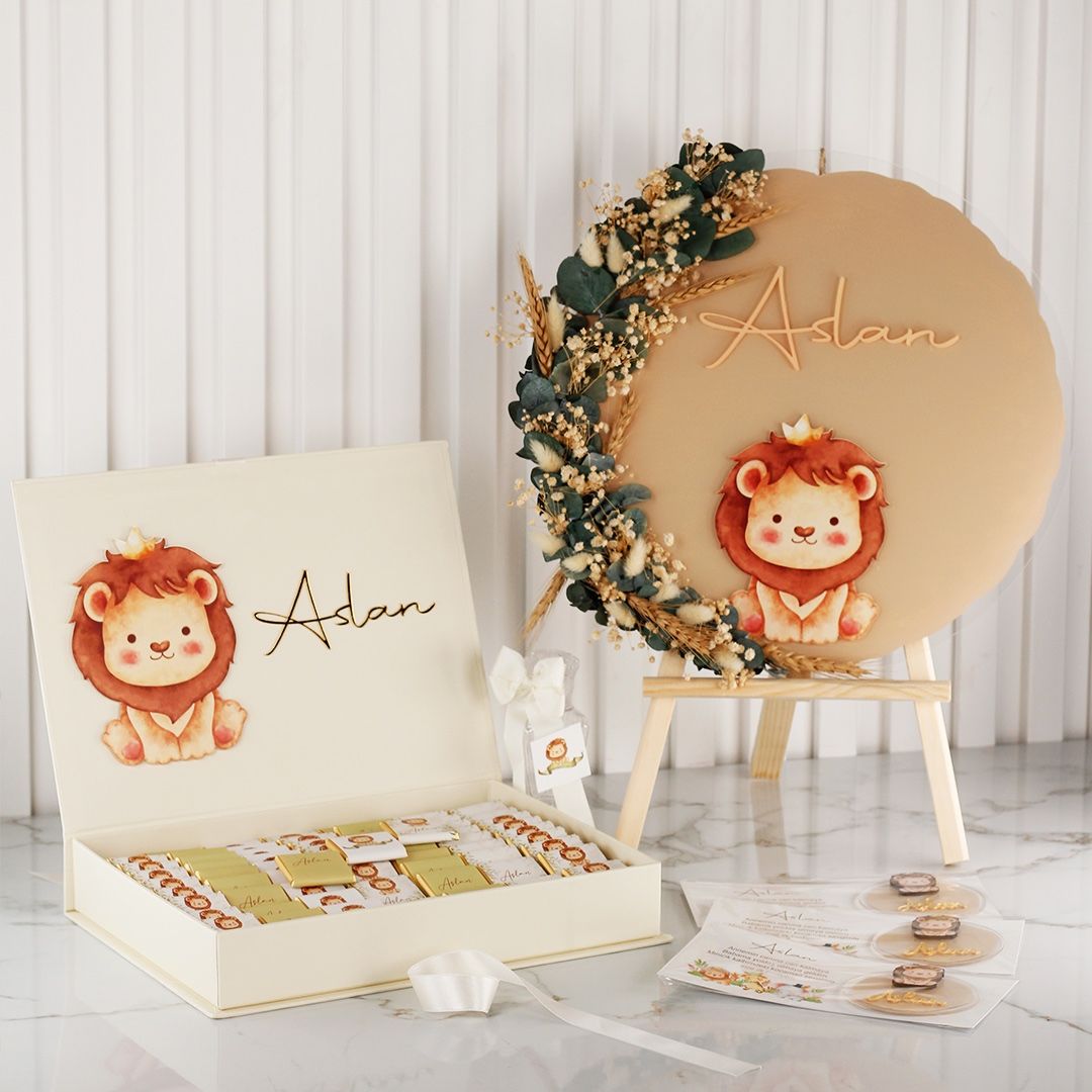 Aslan Temalı Çikolata, Standlı Kapı Süsü ve Hediyelik Magnet