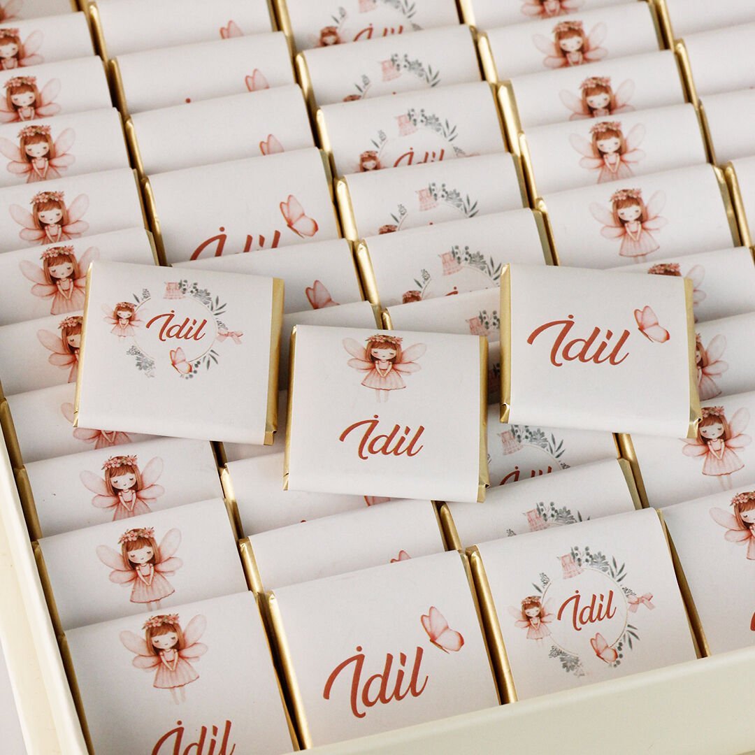 Peri Kızı Temalı Dikdörtgen Kutuda Kız Bebek Çikolatası