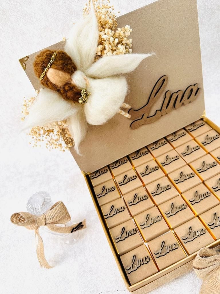 Peri Temalı Standlı Kutuda Kız Bebek Çikolatası