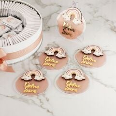 Gökkuşağı Temalı Çikolata ve Şeffaf Pleksi Magnet