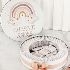 Gökkuşağı Temalı Çikolata ve Şeffaf Pleksi Magnet