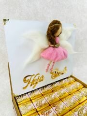 Peri Temalı Standlı Kutuda Kız Bebek Çikolatası