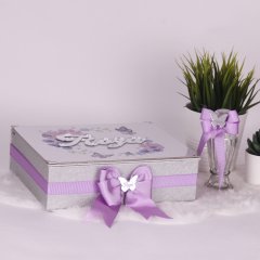 Çiçek Temalı Standlı Kutuda Kız Bebek Çikolatası