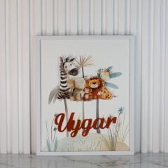 Safari Temalı Çerçeveli Kapı Süsü