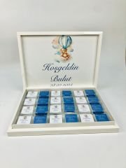 Ayıcık Temalı Karton Kutuda Erkek Bebek Çikolatası