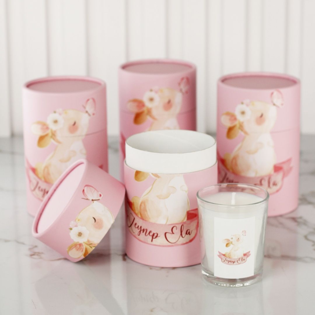 Tavşan Temalı Kız Bebek Mum
