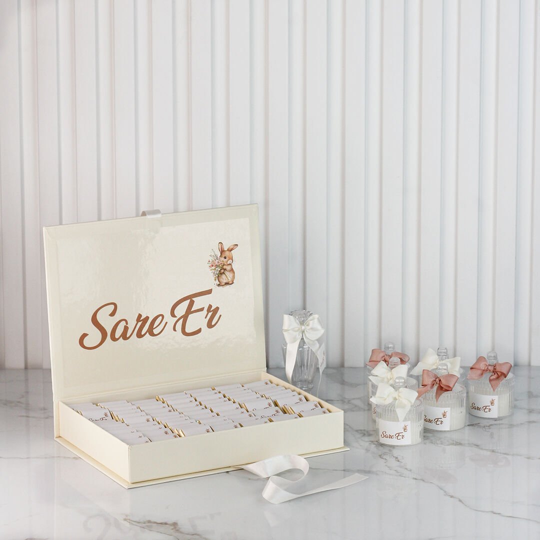 Tavşan Temalı Çikolata ve Mika Mum