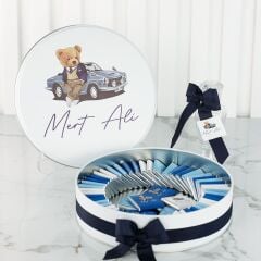 Ayıcık Temalı  Baskılı Metal Kutuda Erkek Bebek Çikolatası