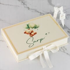 Ayı Temalı Dikdörtgen Kutuda Erkek Bebek Çikolatası