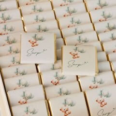 Ayı Temalı Çikolata, Kartlı Şeffaf Pleksi Magnet ve Takı Yastığı