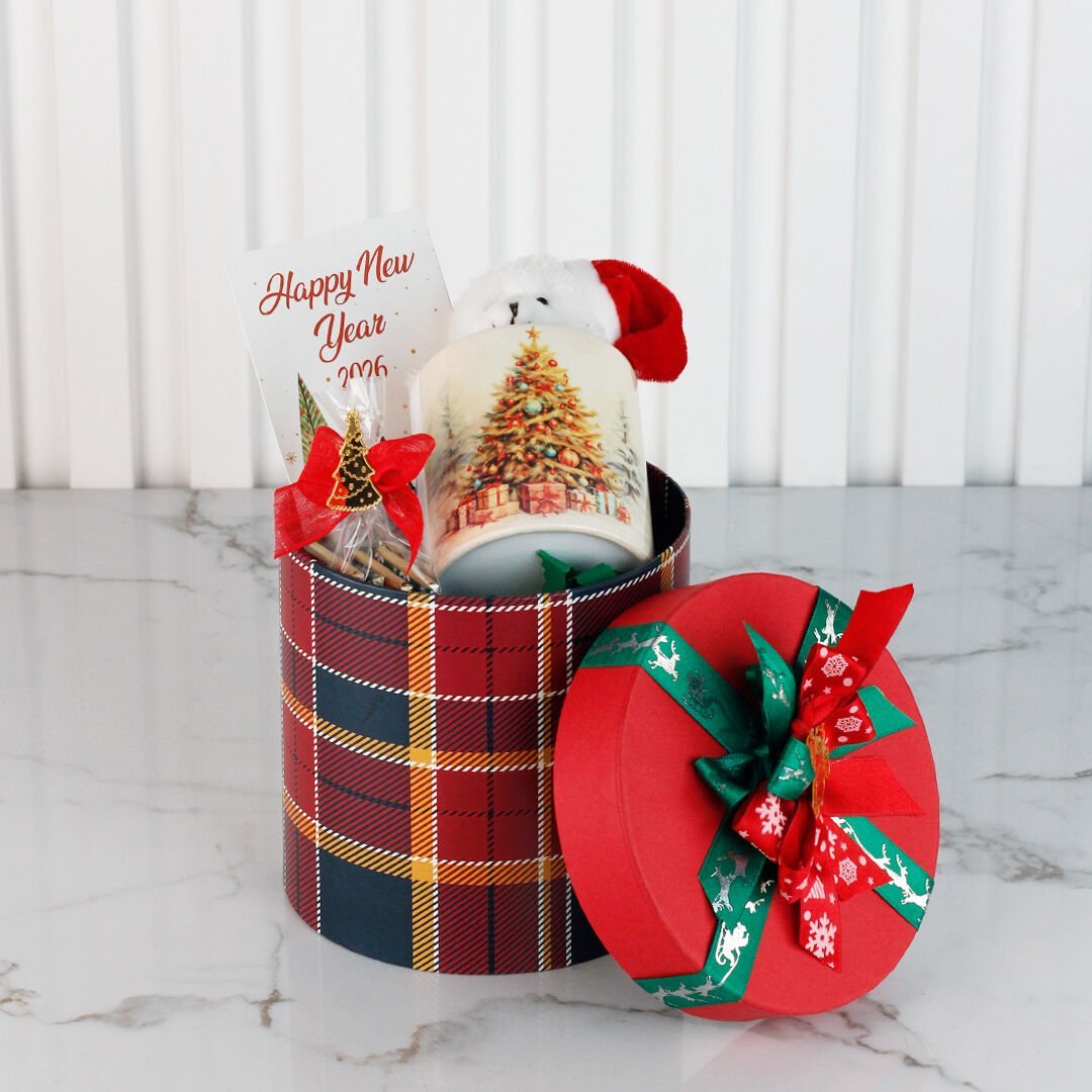 Yılbaşı Temalı Hediyelik Silindir Kutu