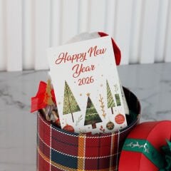 Yılbaşı Temalı Hediyelik Silindir Kutu