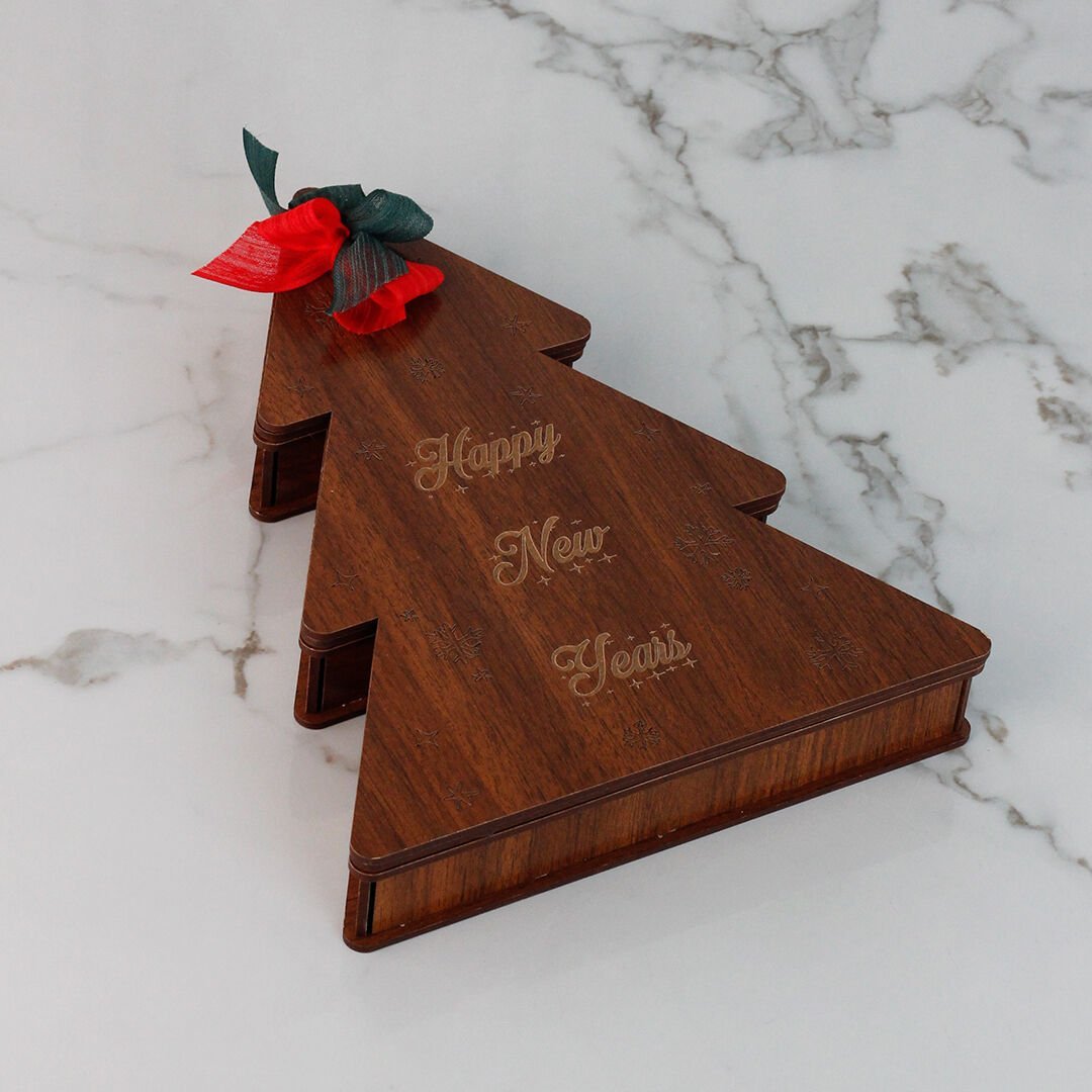 Yılbaşı Temalı Hediyelik Ahşap Kutu