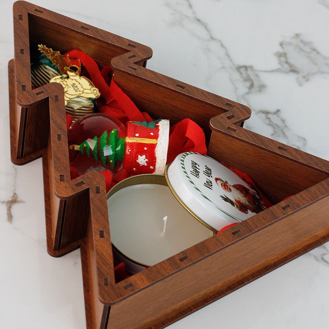 Yılbaşı Temalı Hediyelik Ahşap Kutu