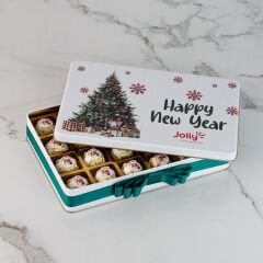 Yılbaşı Temalı Hediyelik Metal Kutu