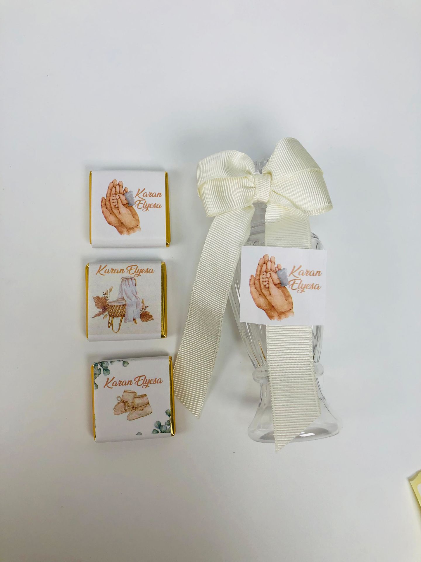 Ayıcık Temalı Dikdörtgen Kutuda Erkek Bebek Çikolatası