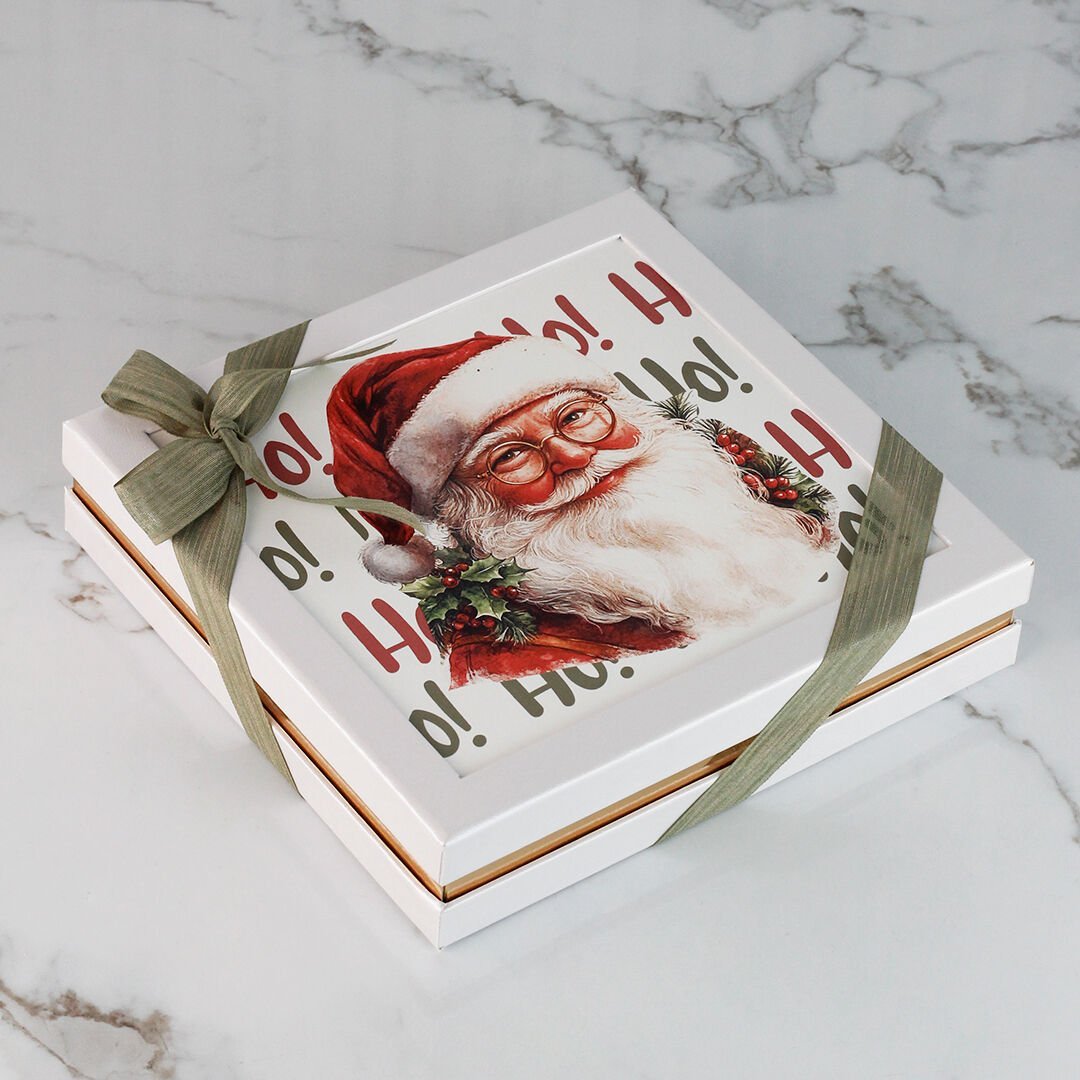 Yılbaşı Temalı Hediyelik Pencereli Taslama Karton Kutu