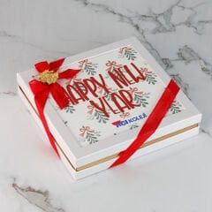 Yılbaşı Temalı Hediyelik Pencereli Taslama Karton Kutu