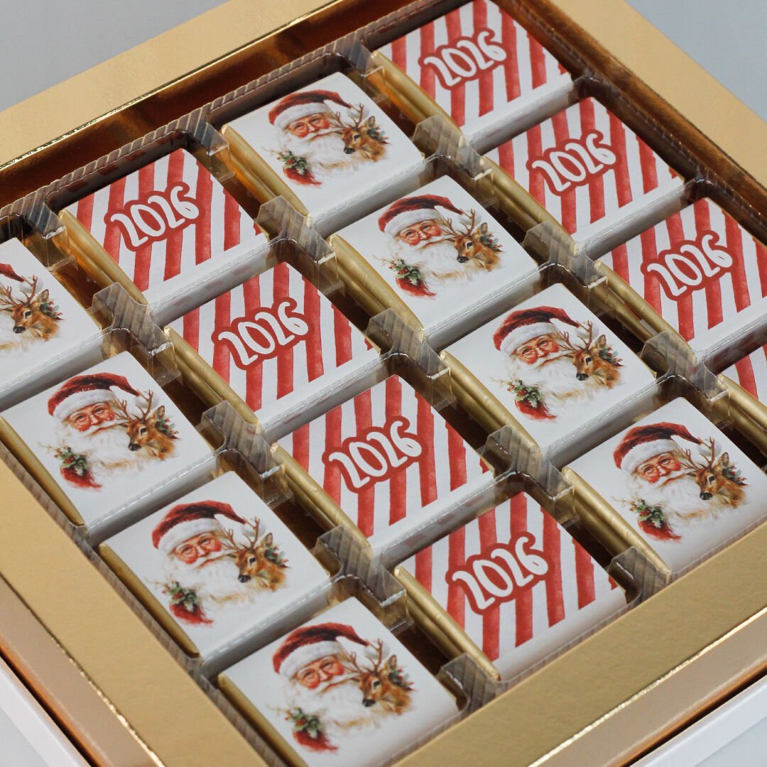 Yılbaşı Temalı Hediyelik Pencereli Taslama Karton Kutu