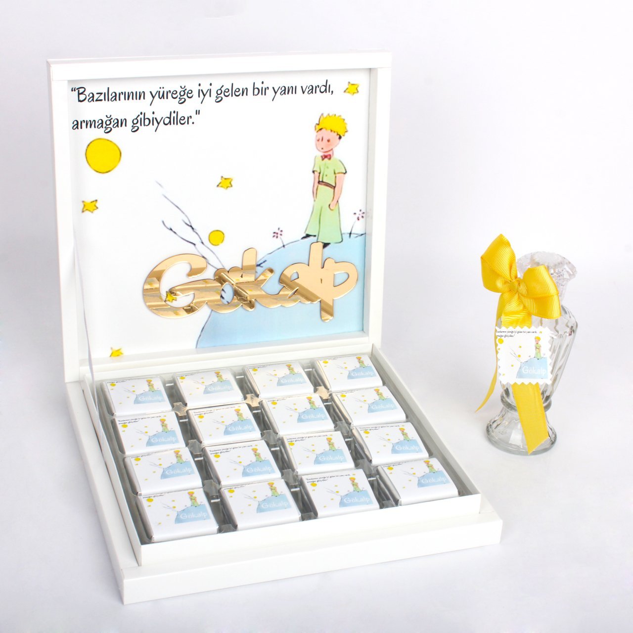 Küçük Prens Temalı Karton Kutuda Erkek Bebek Çikolatası