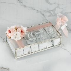 Gümüş Cam Kutuda Nişan Çikolatası