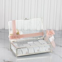 Gümüş Cam Kutuda Nişan Çikolatası