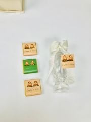 İkizler Temalı Dikdörtgen Kutuda Erkek Bebek Çikolatası