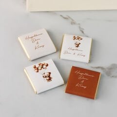 Ayıcık Temalı Ahşap Kutuda Erkek Bebek Çikolatası