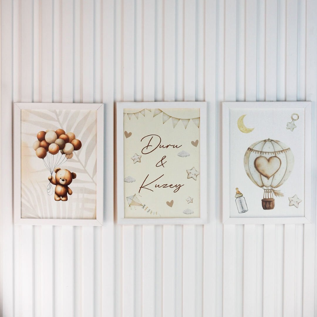 Ayıcık Temalı Üçlü Çerçeve Seti