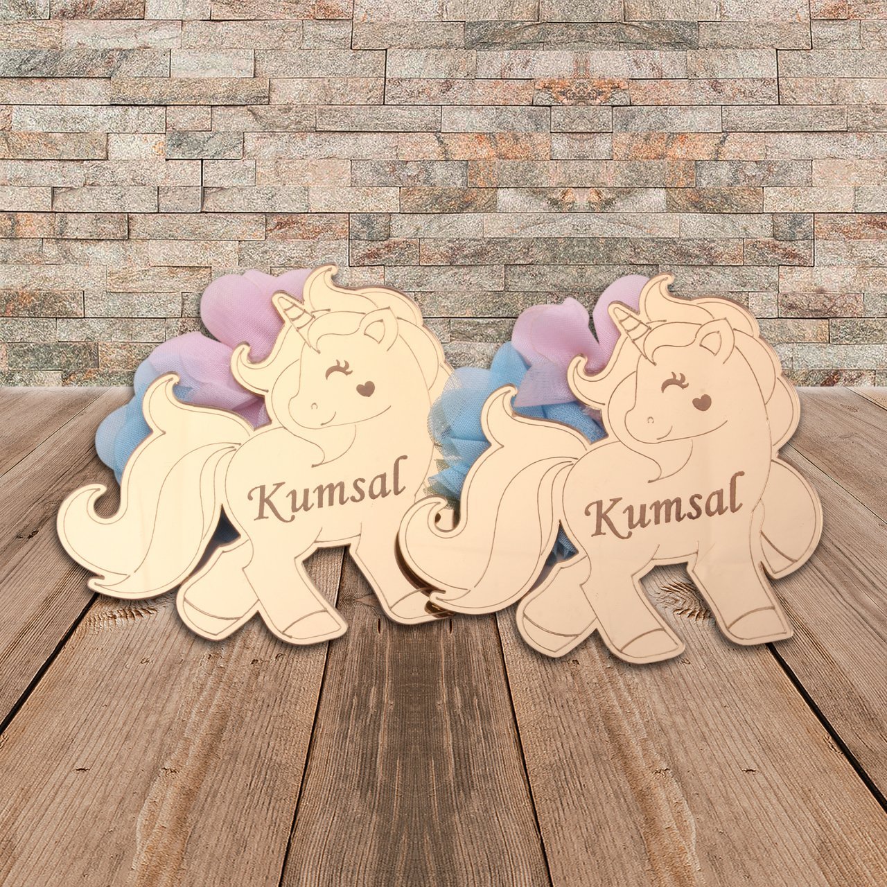 Unicorn Temalı Aynalı Kız Bebek Magneti