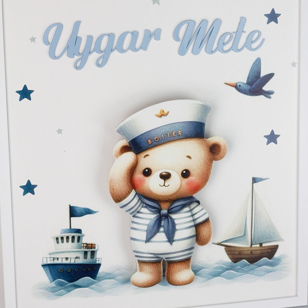 Denizci Temalı Çerçeveli Kapı Süsü