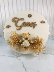 Ayıcık Temalı Kız Bebek Kapı Süsü