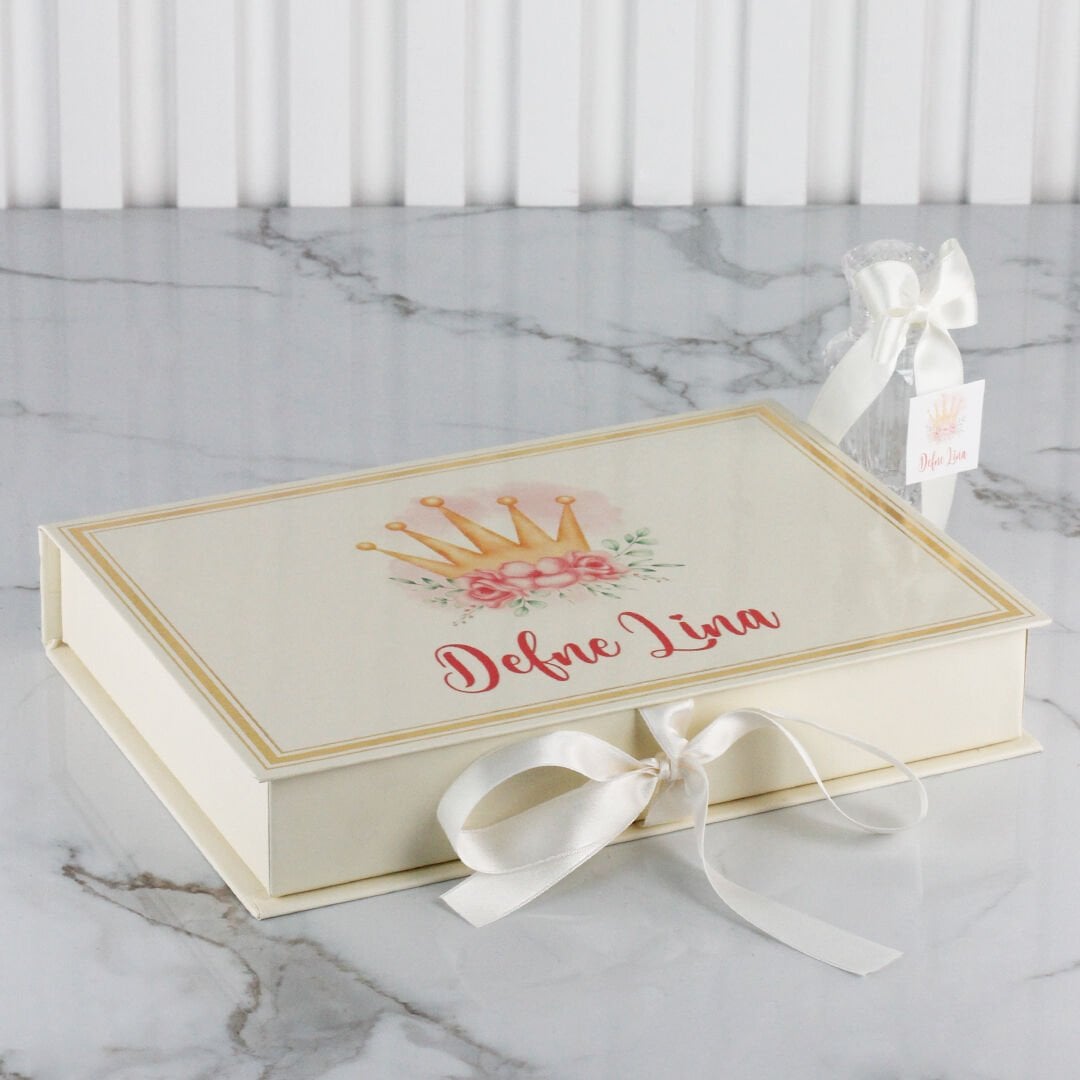 Taç Temalı Dikdörtgen Kutuda Kız Bebek Çikolatası