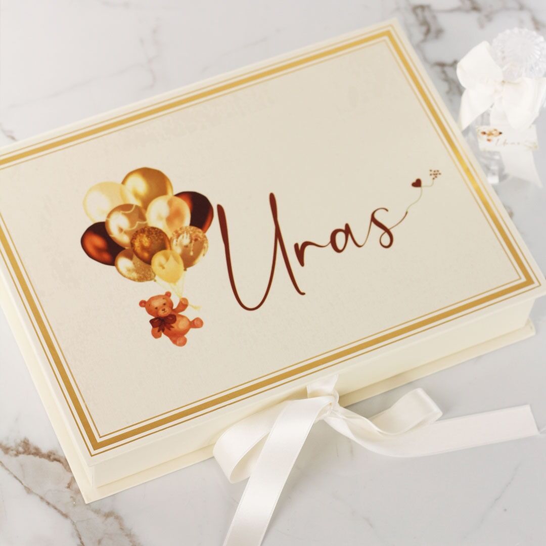 Ayıcık Temalı Dikdörtgen Kutuda Erkek Bebek Çikolatası