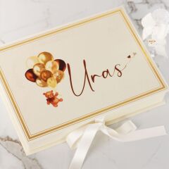 Ayıcık Temalı Dikdörtgen Kutuda Erkek Bebek Çikolatası