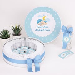 Bebek Temalı Baskılı Metal Kutuda Erkek Bebek Çikolatası