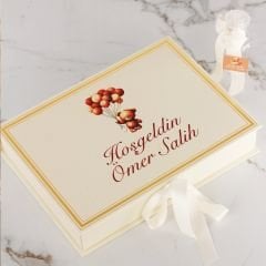 Ayıcık Temalı Dikdörtgen Kutuda Erkek Bebek Çikolatası