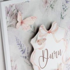 Kelebek Temalı Çerçeveli Kapı Süsü