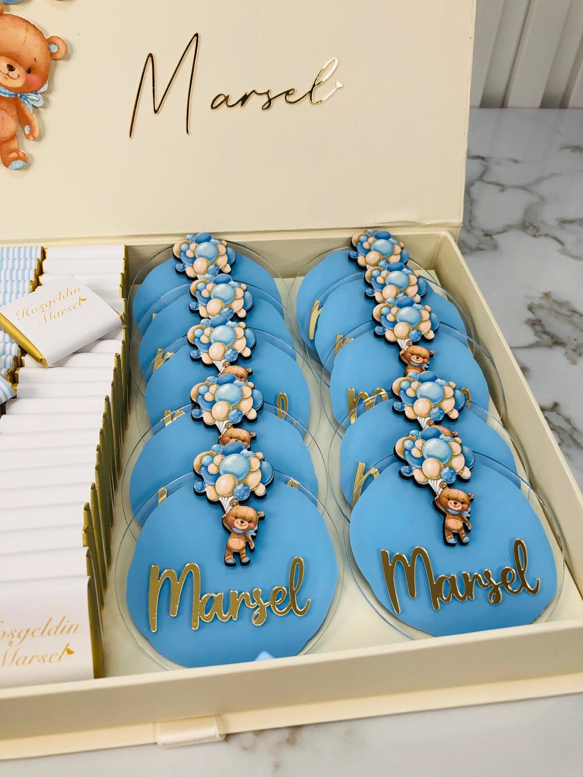 Ayıcık Temalı Çikolata,Magnet,Kolonya ve Kapı Süsü